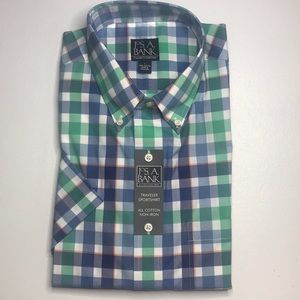 NWT Men’s Jos. A. Bank Short Sleeve Traveler Shirt